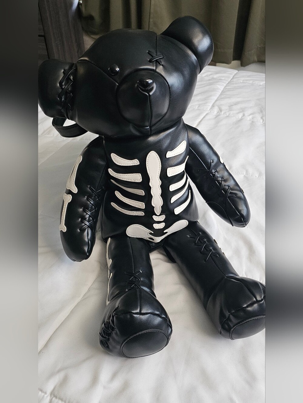 Current Mood Skelly bear Faux Leather Backpack